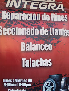 Integra Llantas Y Rines Vulcanizadora Talachas Reparación De Rines